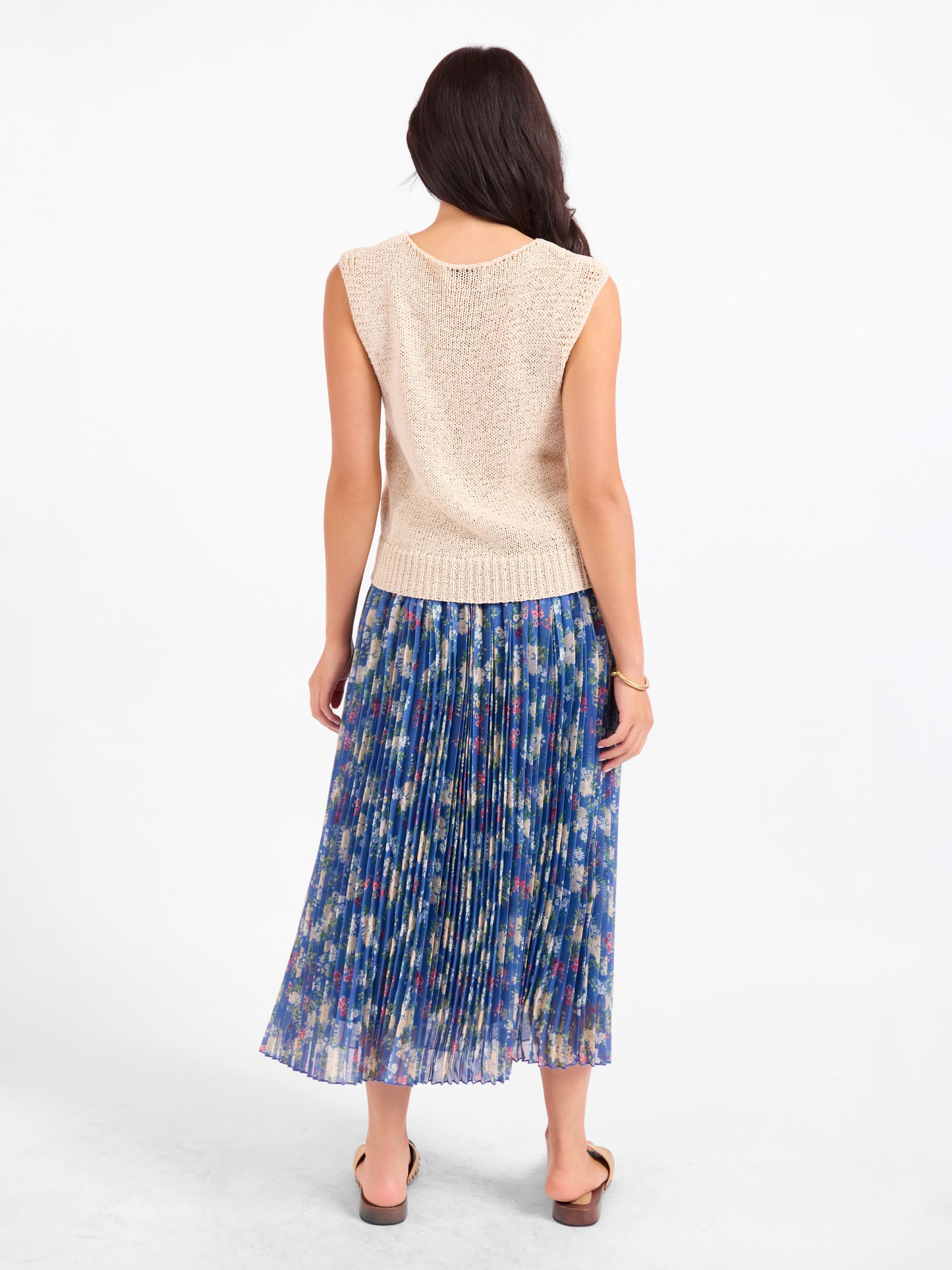Warm Gesture Sweater Vest in Cream - back crop view