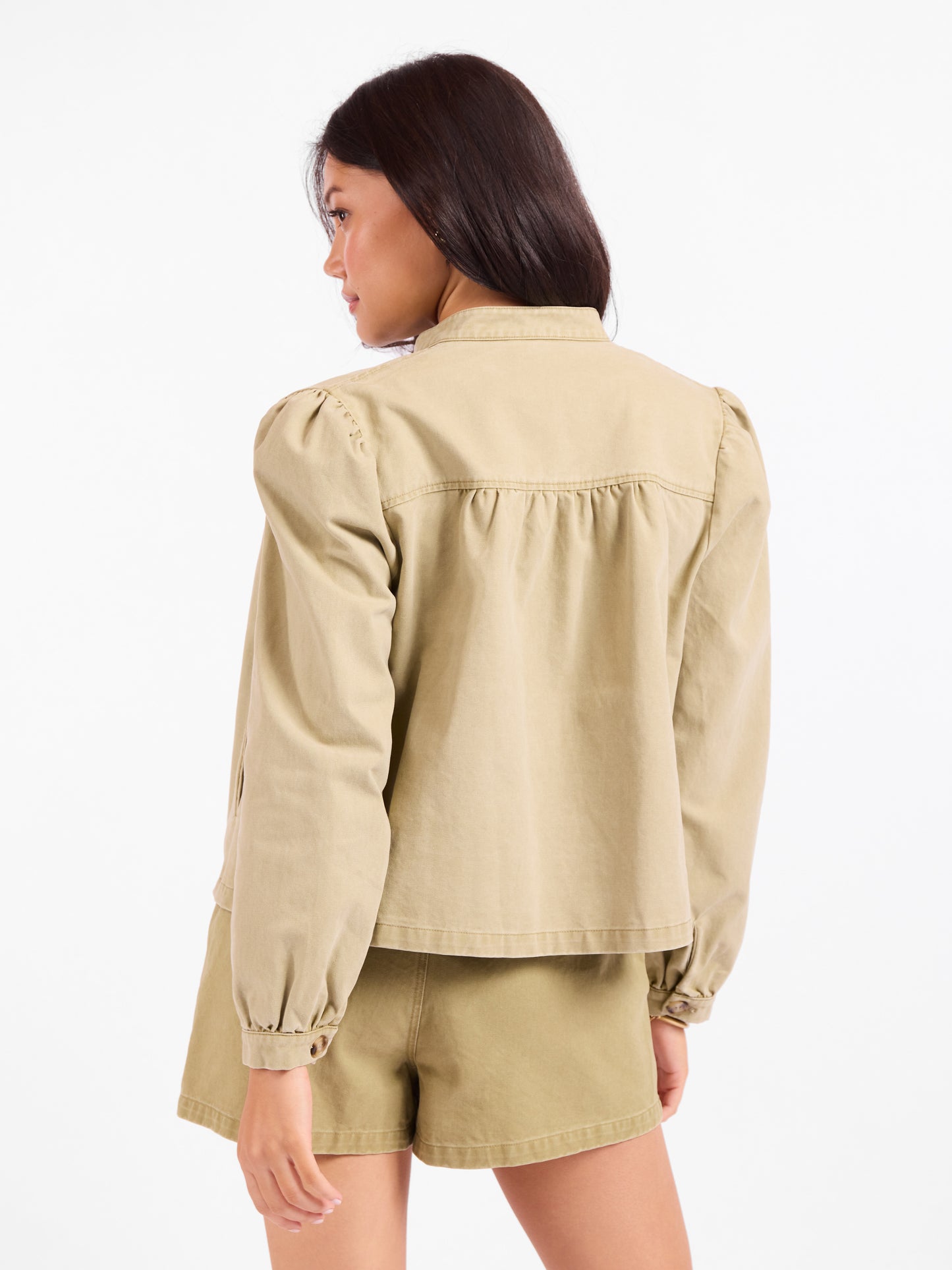 Wildhearted Buttoned Jacket in Olive Green - front view