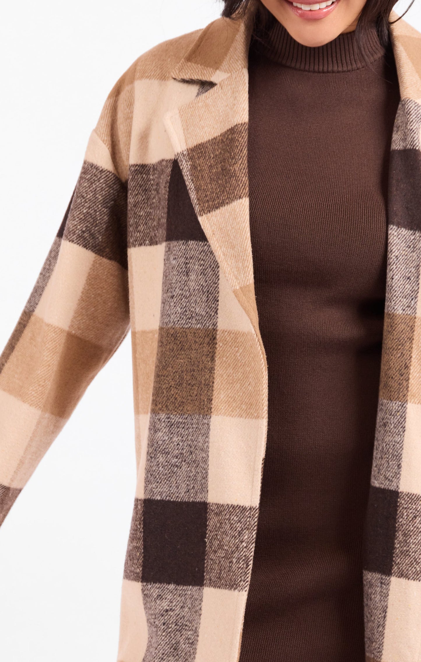 Farmland Plaid Open Coat