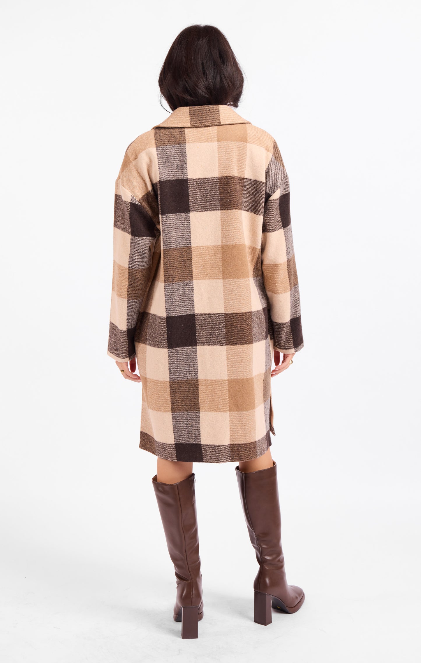 Farmland Plaid Open Coat
