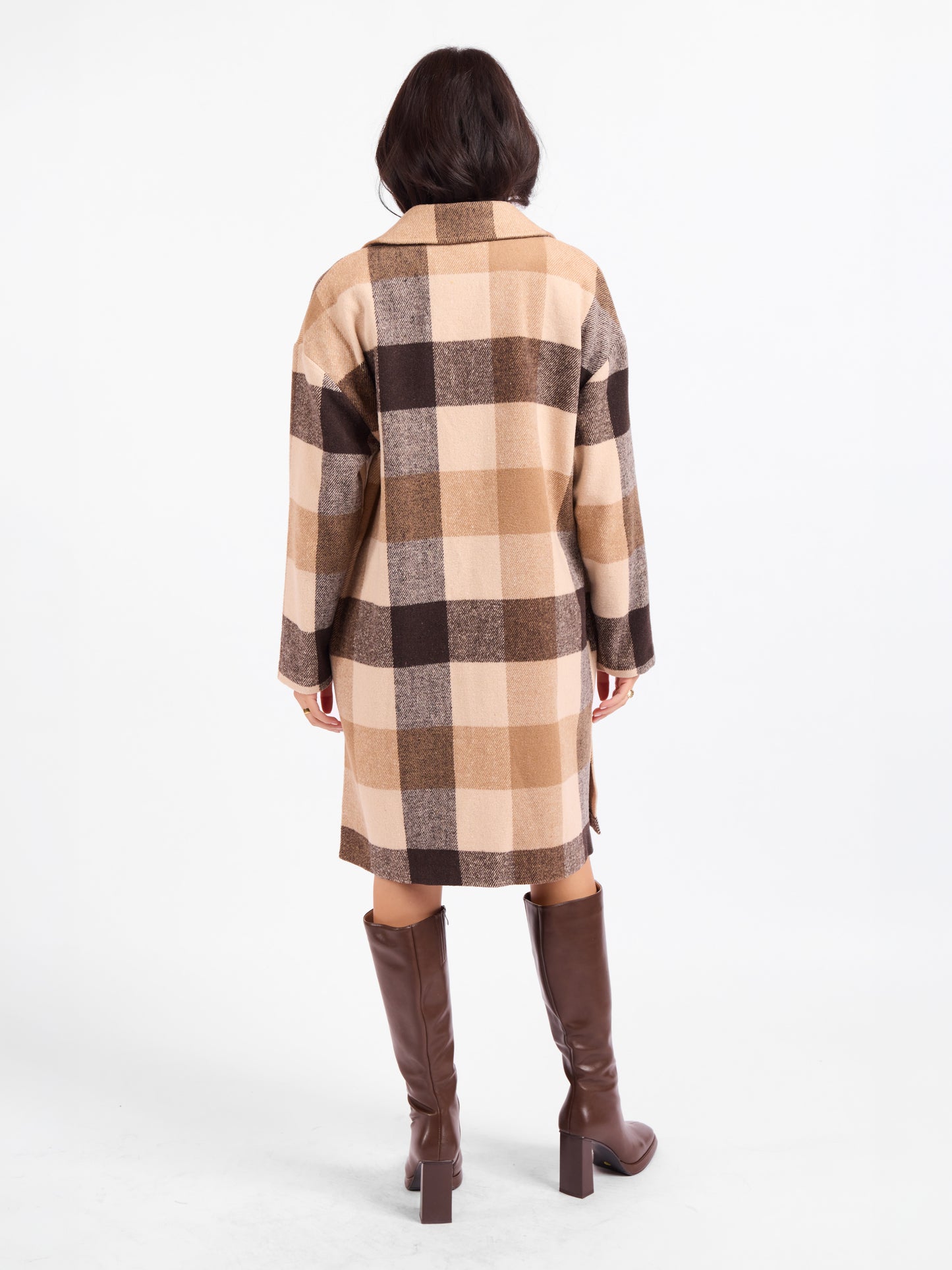 Farmland Plaid Open Coat