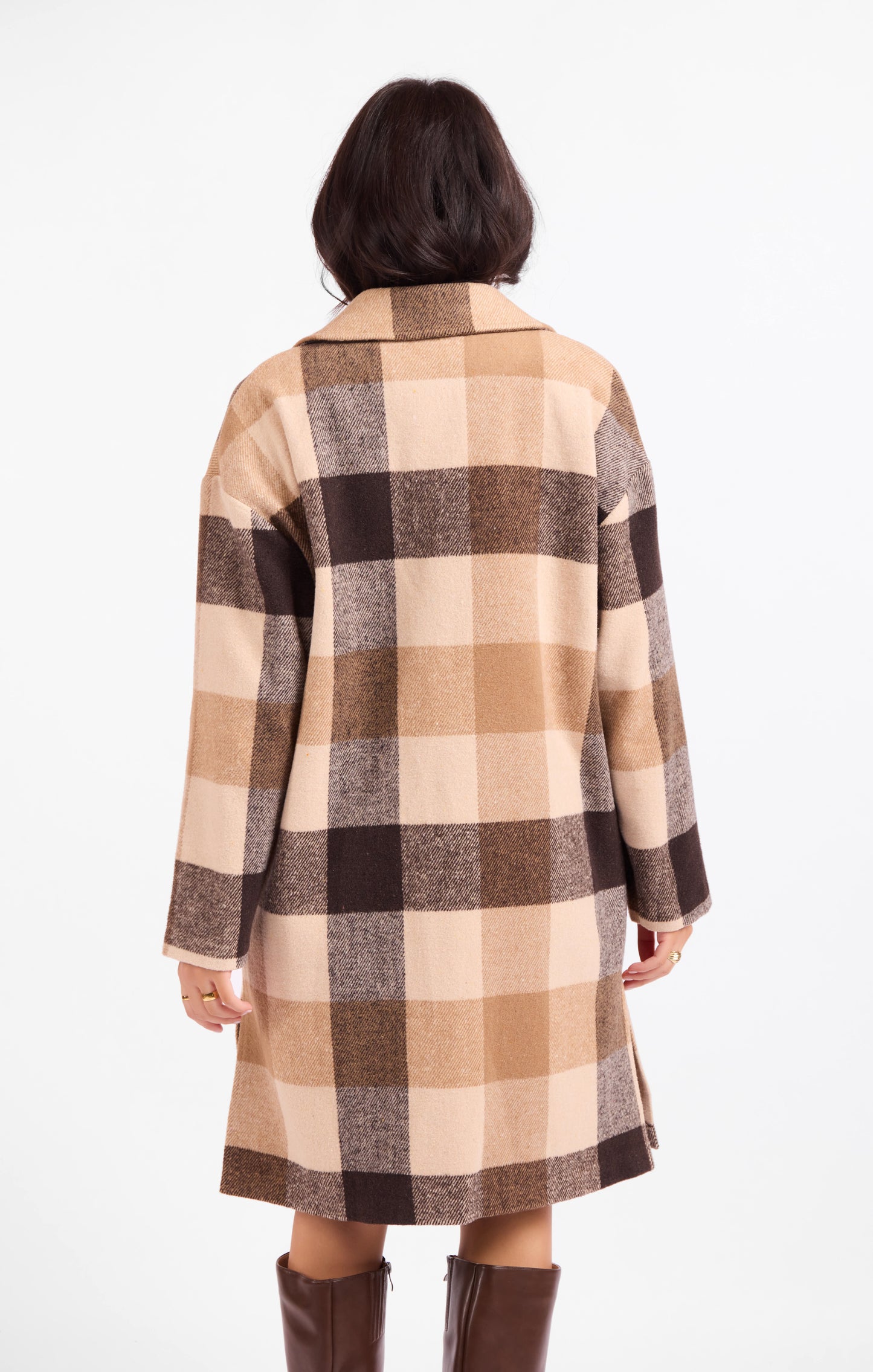 Farmland Plaid Open Coat