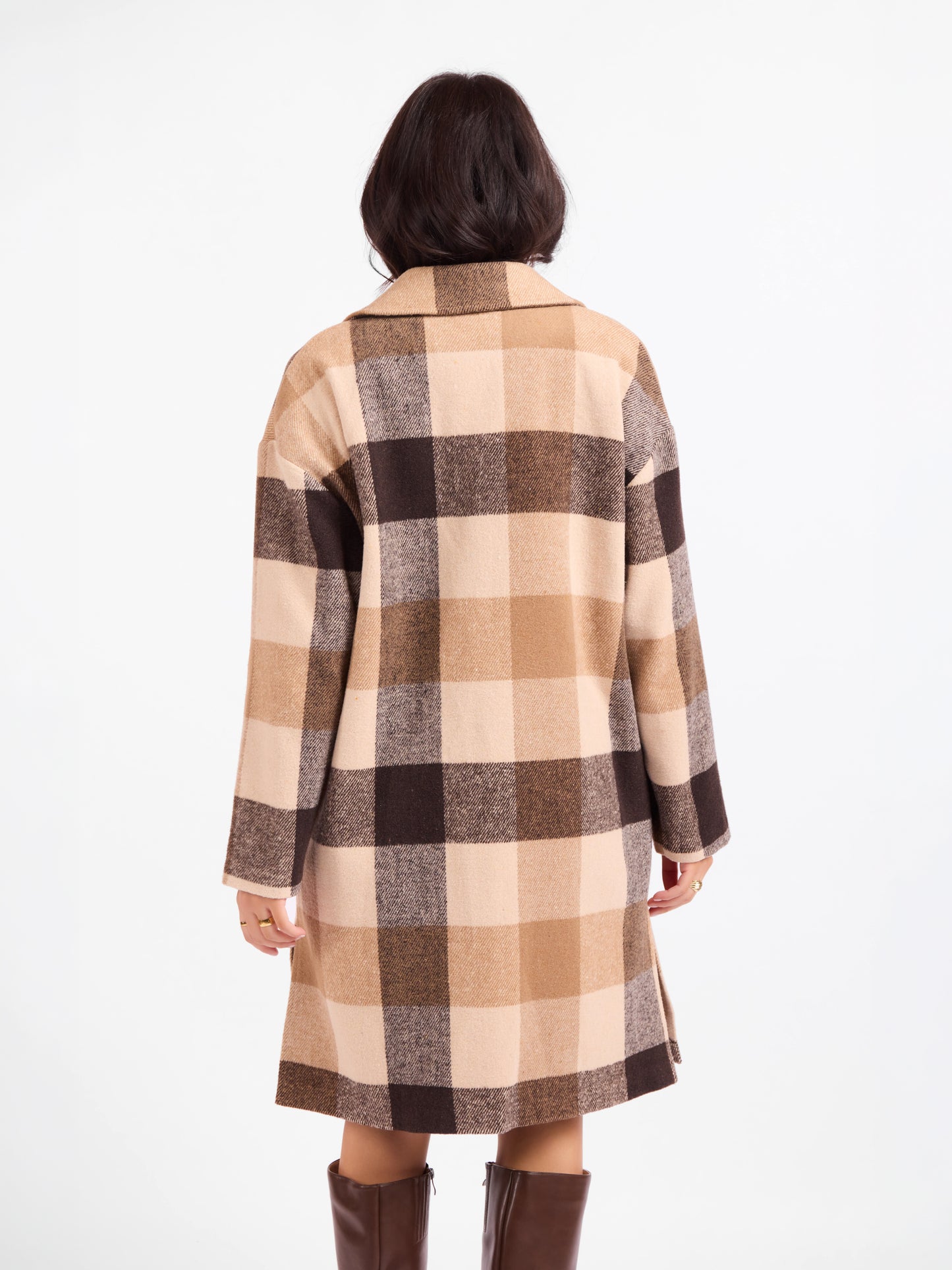 Farmland Plaid Open Coat