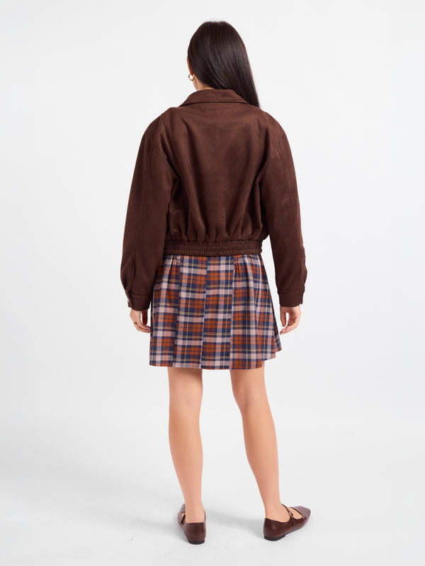 Risk Taker Faux Suede Jacket - back view