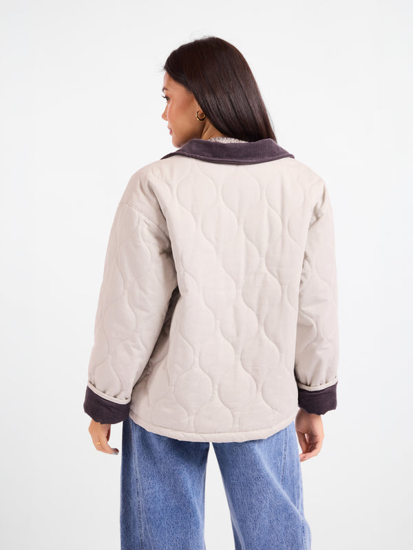 Chloe Quilted Barn Jacket - back crop view