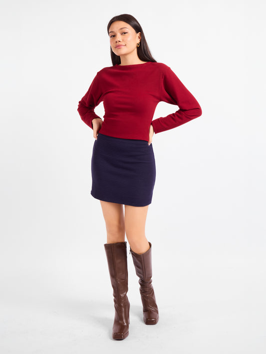 On A Stroll Mini Skirt - front view