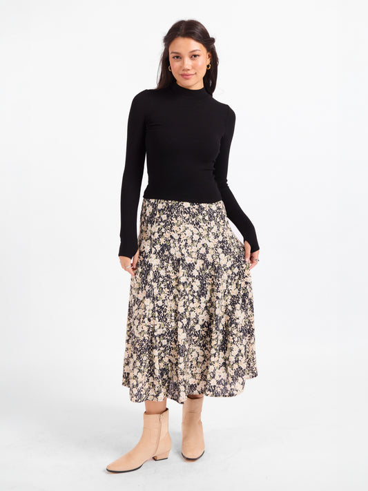 Painted Fields Midi Skirt