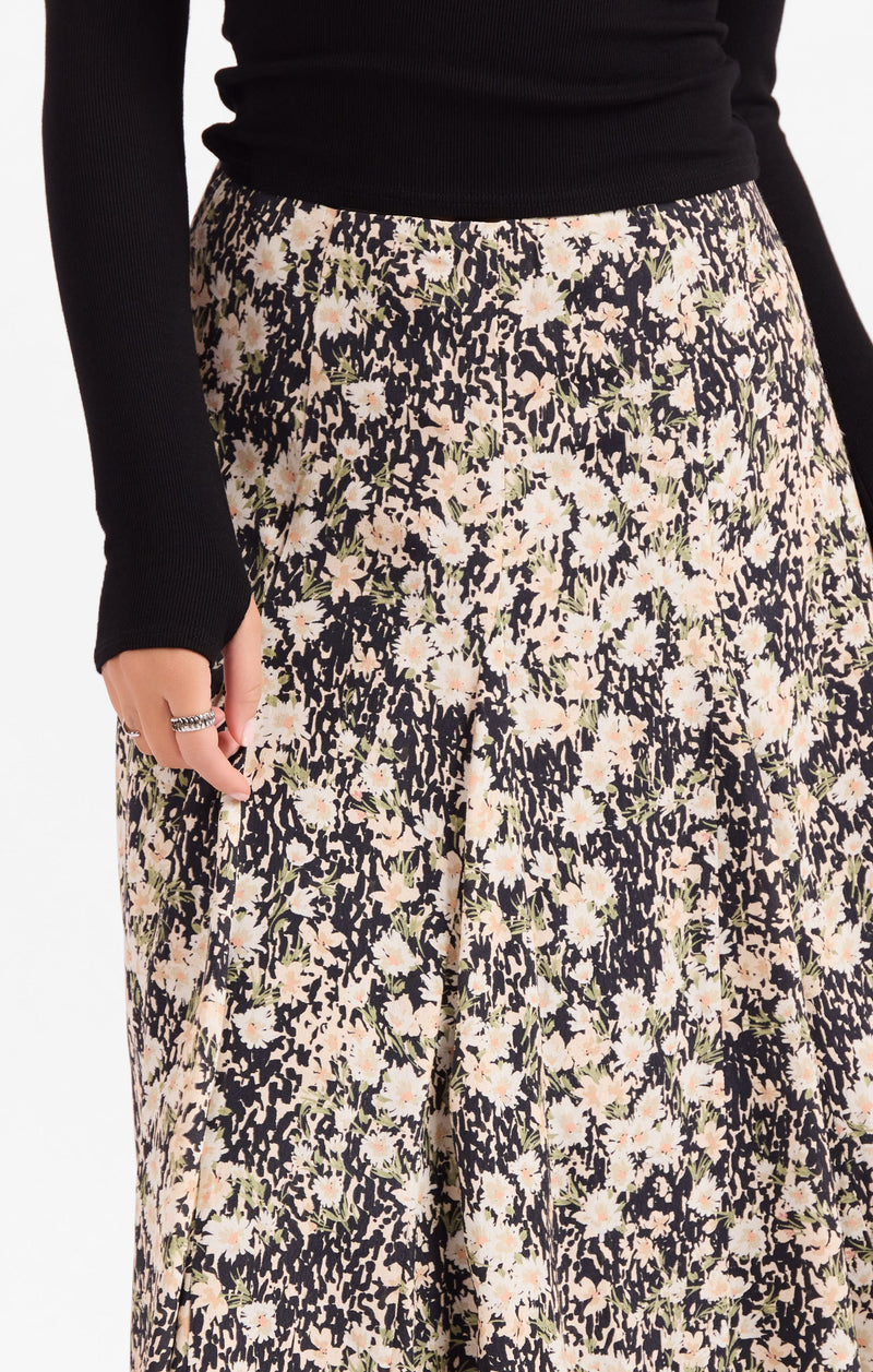 Painted Fields Midi Skirt