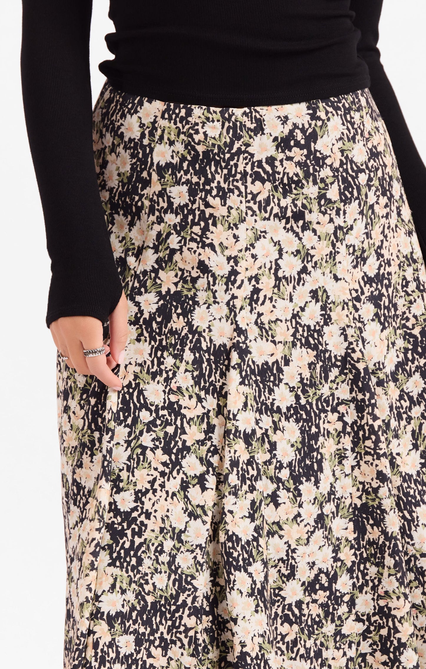 Painted Fields Midi Skirt