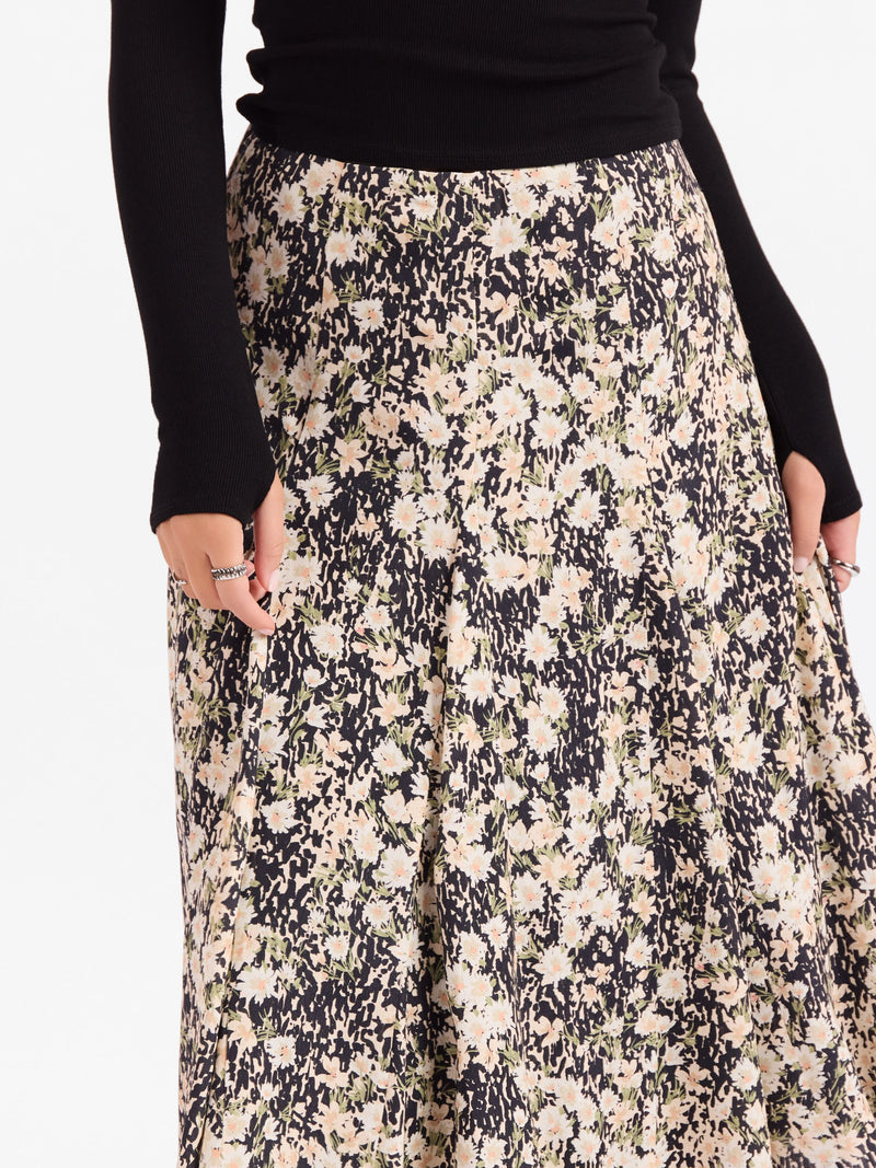 Painted Fields Midi Skirt