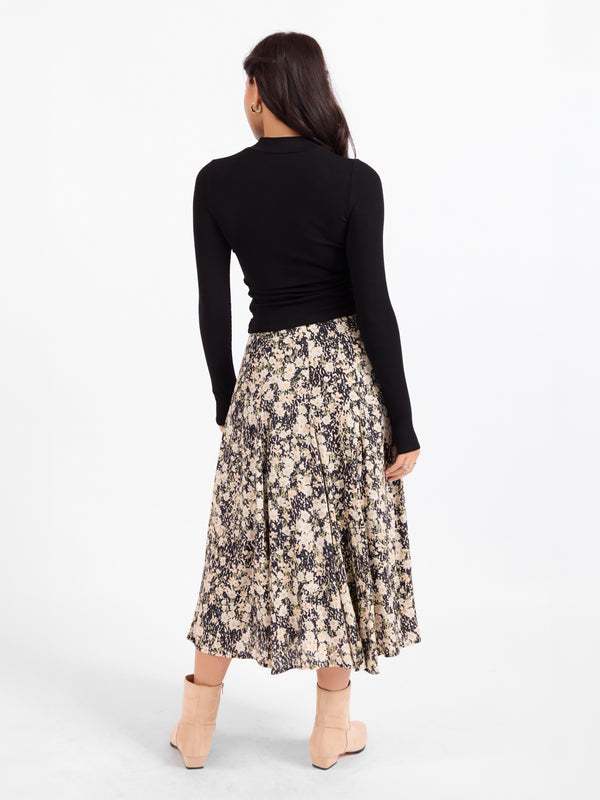 Painted Fields Midi Skirt