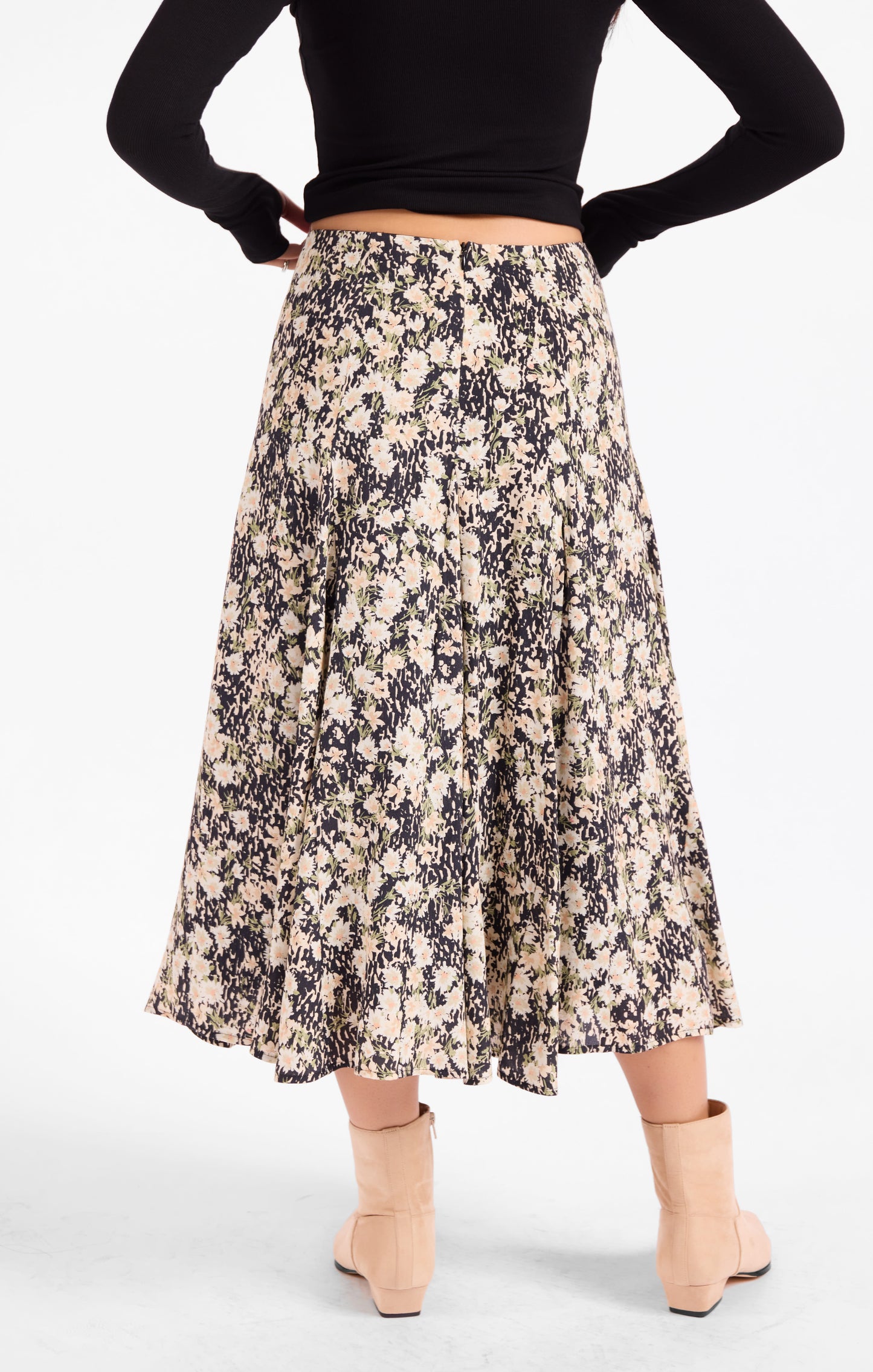 Painted Fields Midi Skirt