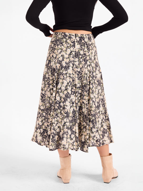 Painted Fields Midi Skirt