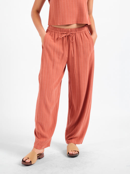 Sugarloaf Stripe Pants in Mahogany White - front view