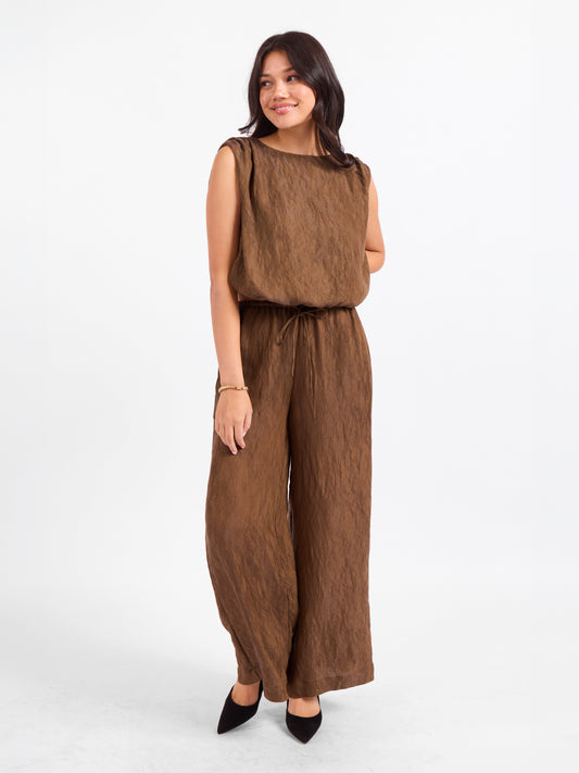 Sepia Sky Pants in Bronze Olive - front view