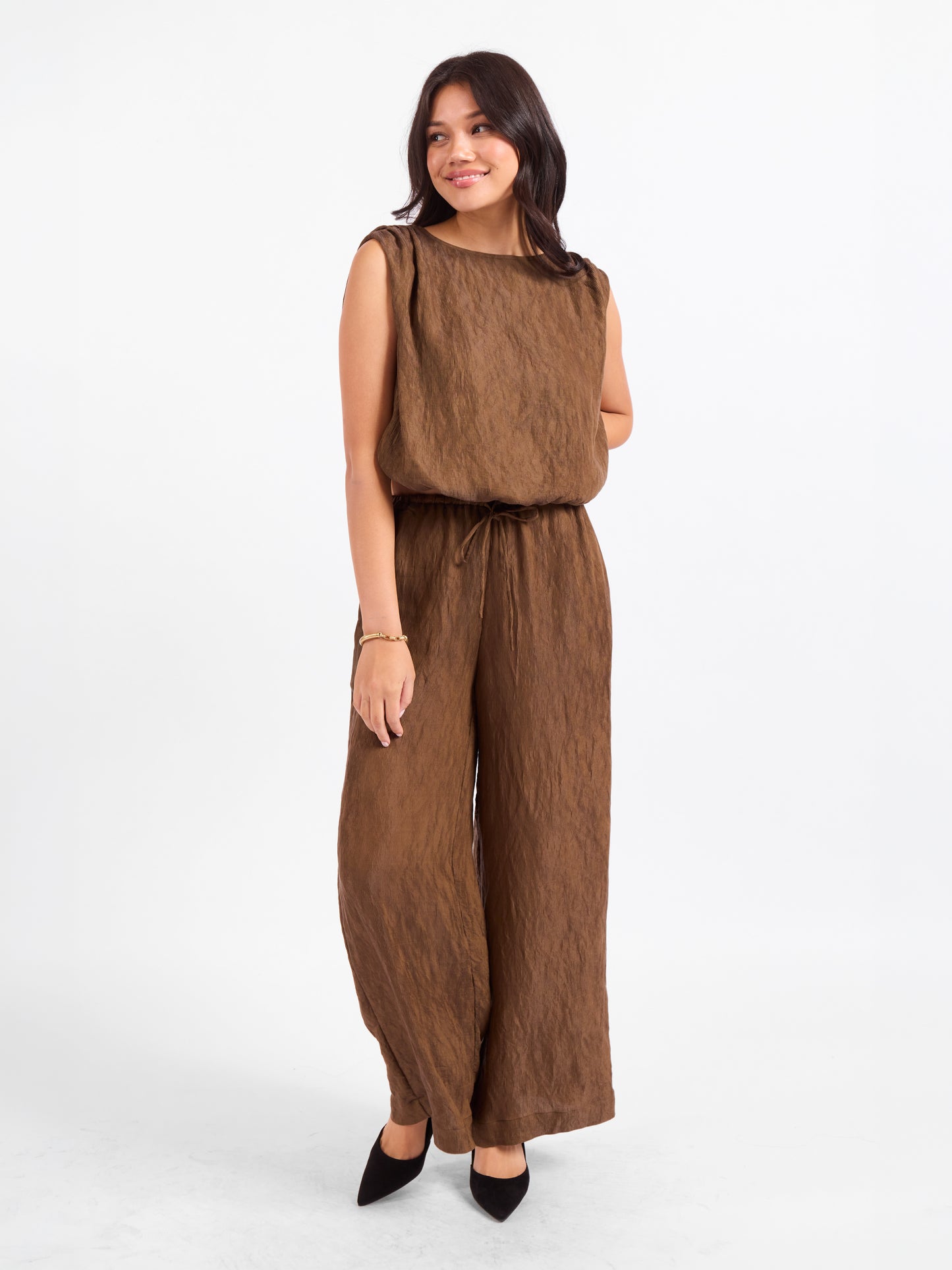 Sepia Sky Pants in Bronze Olive - front view