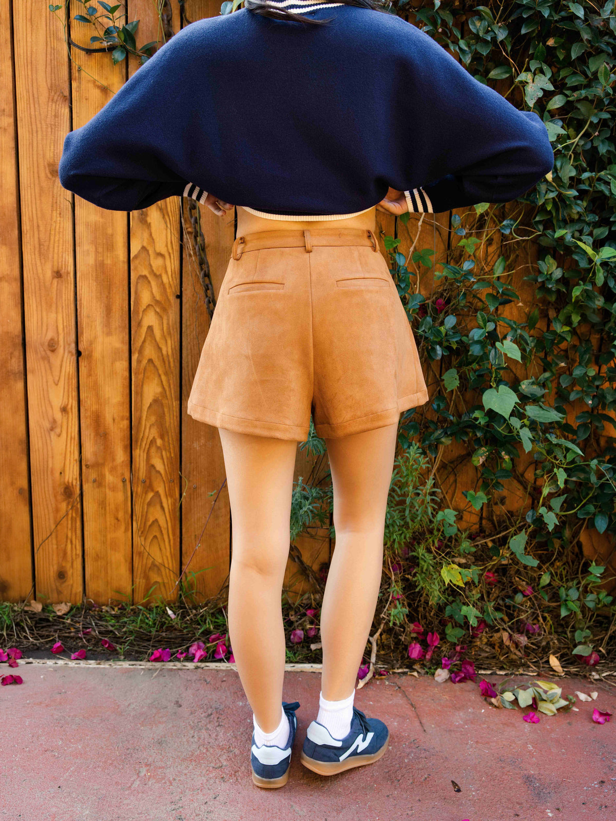 Tuscany Faux Sued Shorts - back crop view