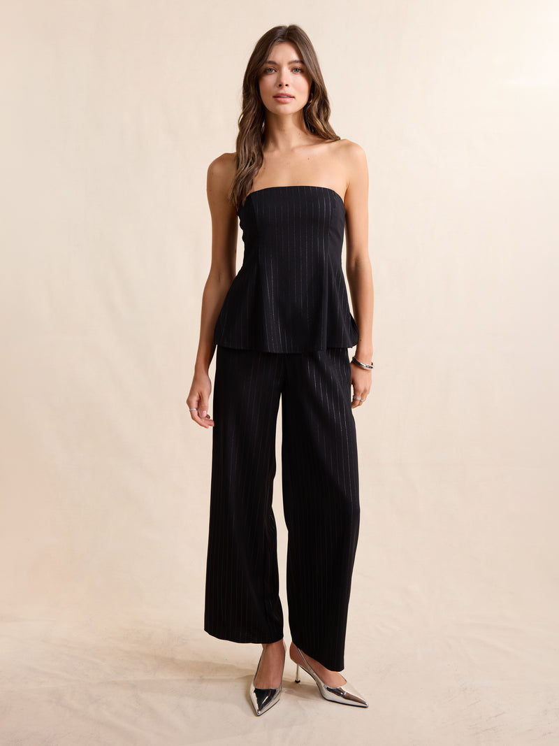 Gilded Evening Pinstripe Tube Top