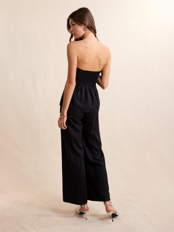 Gilded Evening Pinstripe Tube Top