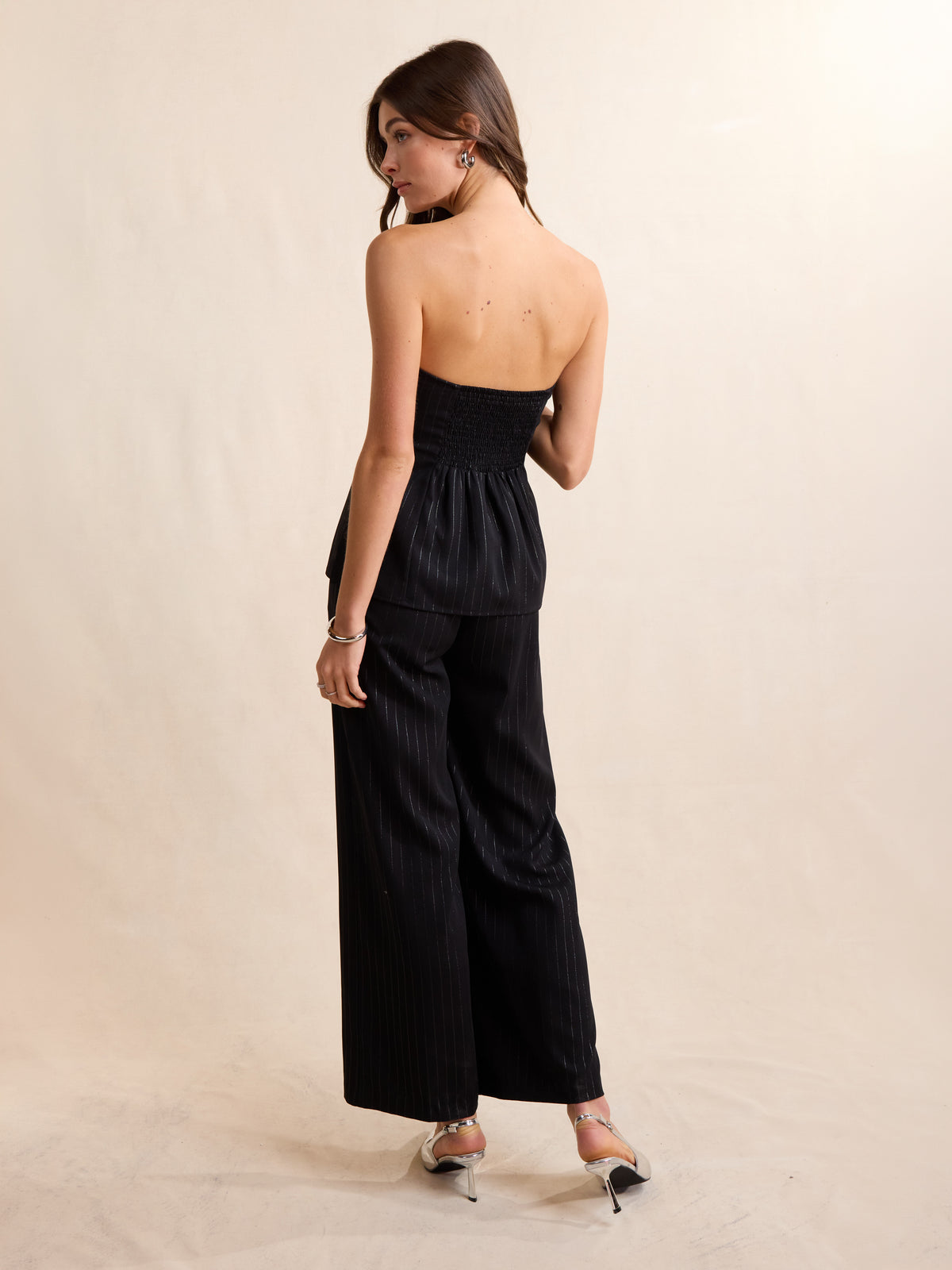 Gilded Evening Pinstripe Tube Top