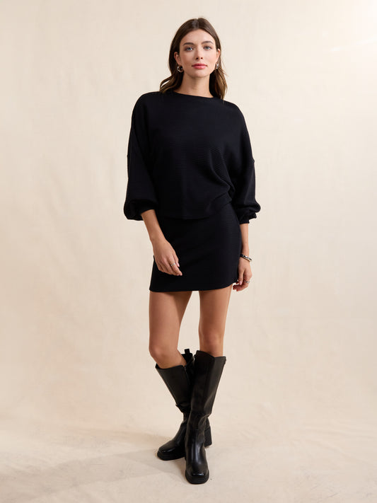On A Stroll Crew Neck Dolman Slv Top