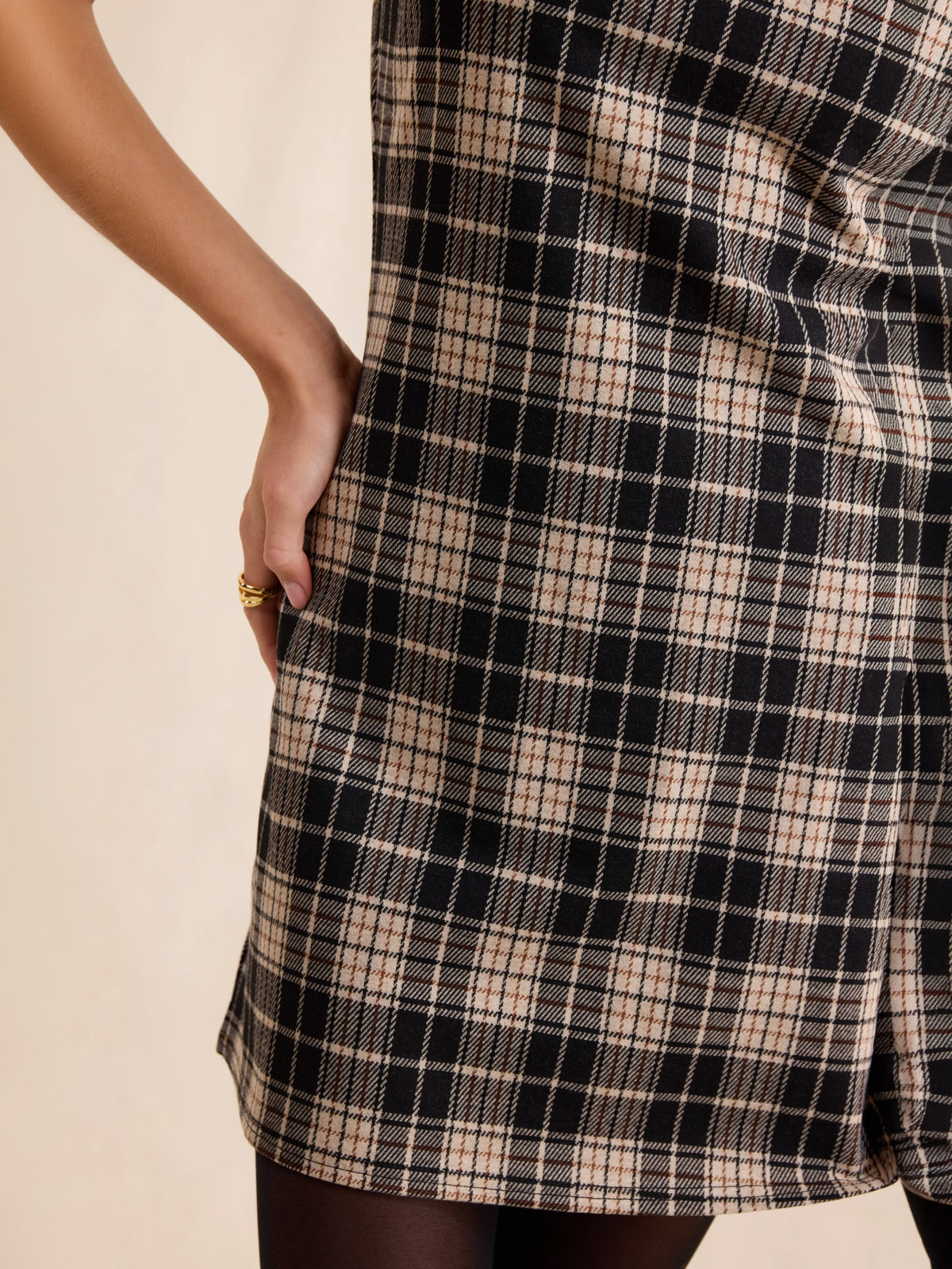 Served Up Stretch Plaid Mini Dress