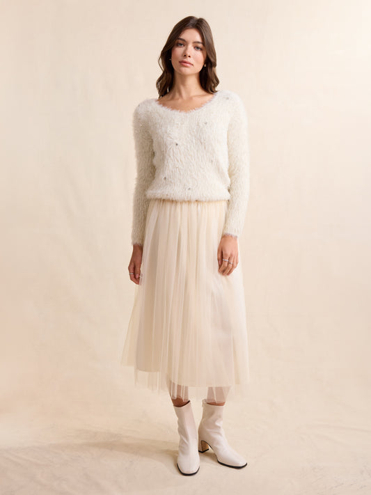 Sidney Pearl Eyelash Sweater