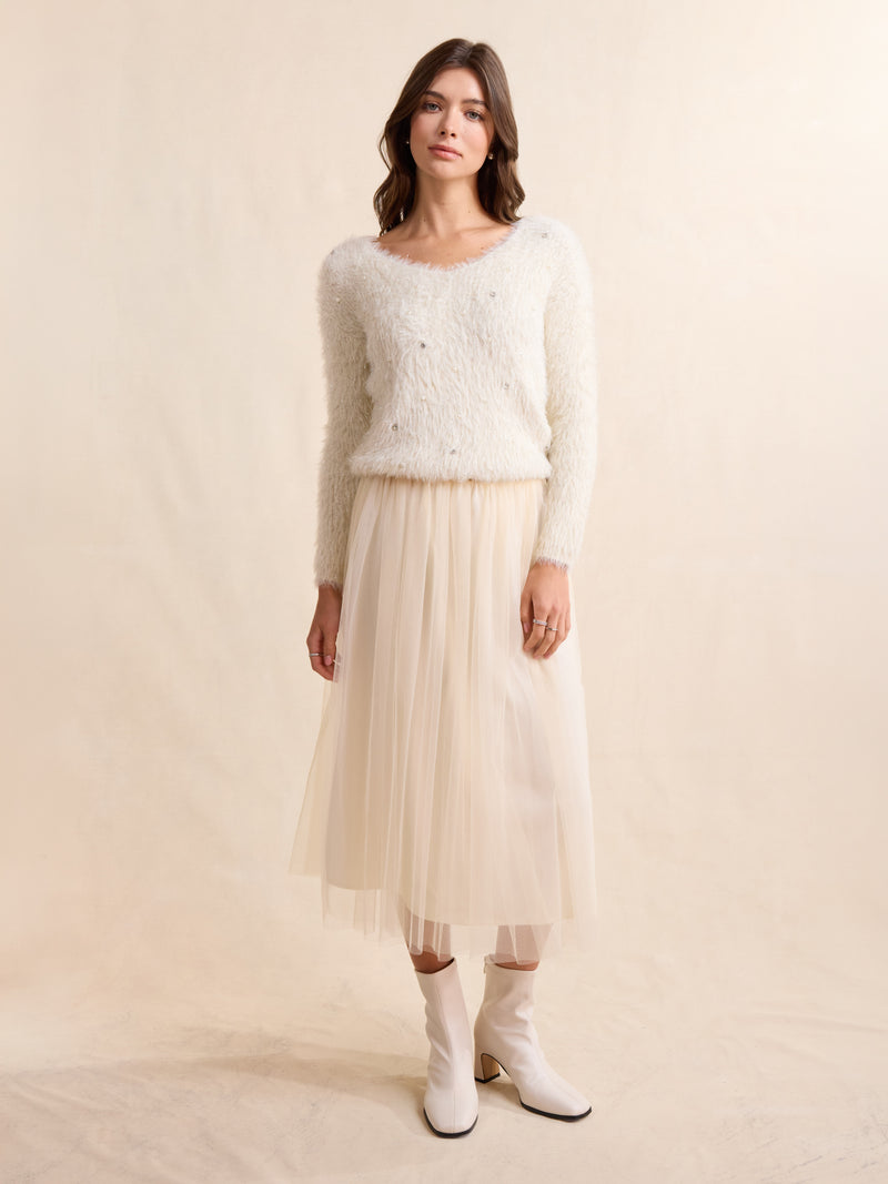 Sidney Pearl Eyelash Sweater