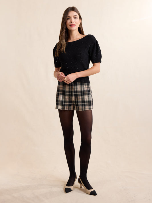 Served Up Stretch Plaid Shorts