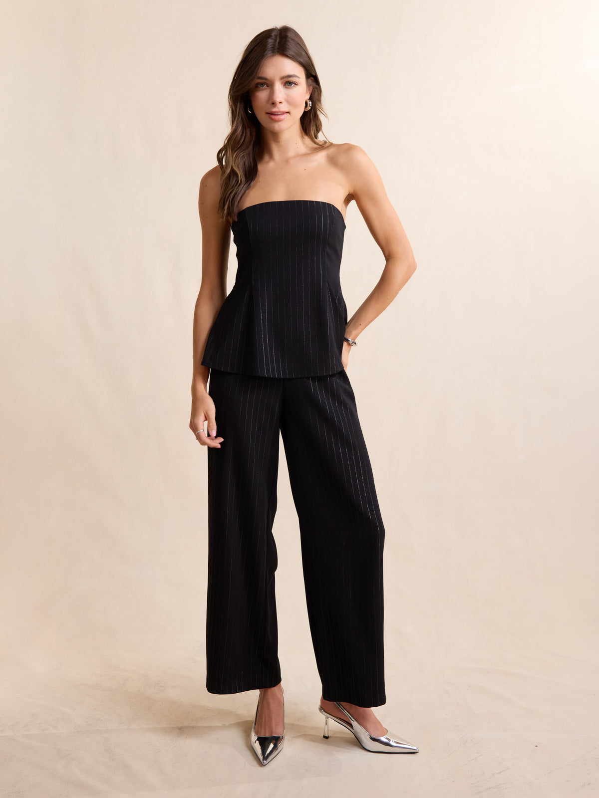 Gilded Evening Pinstripe Pants