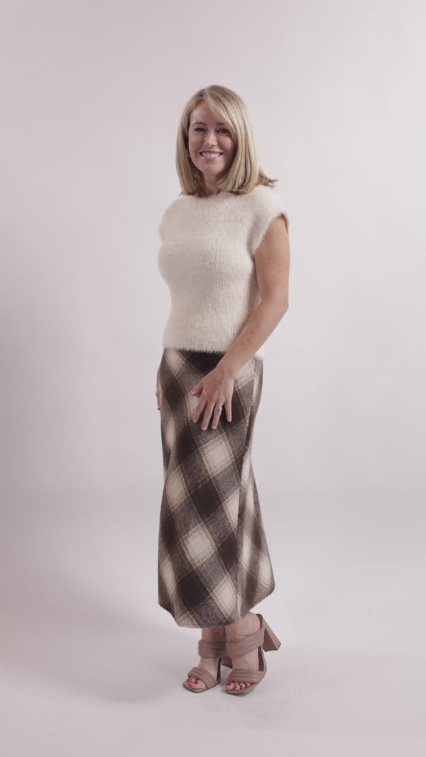 Sonata Plaid Bias Skirt